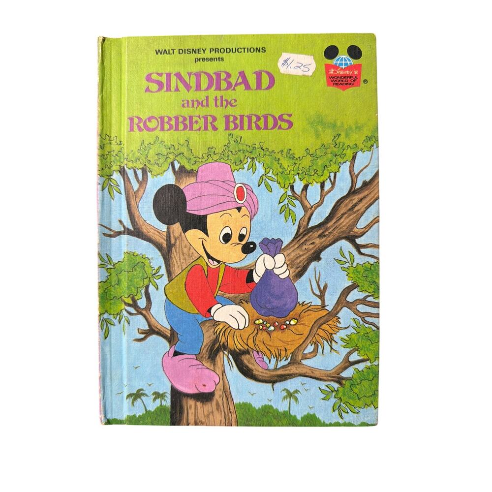 Disney Sindbad and the Robber Birds Wonderful World Reading Hardcover Book VTG
